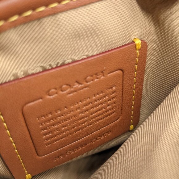 COACH Badge jacquard Kitt  small crossbody messenger bag - Taupe/Beige - Picture 10 of 11